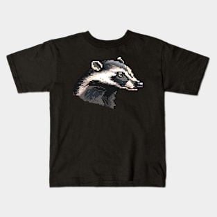 Badger in Pixel Form Kids T-Shirt